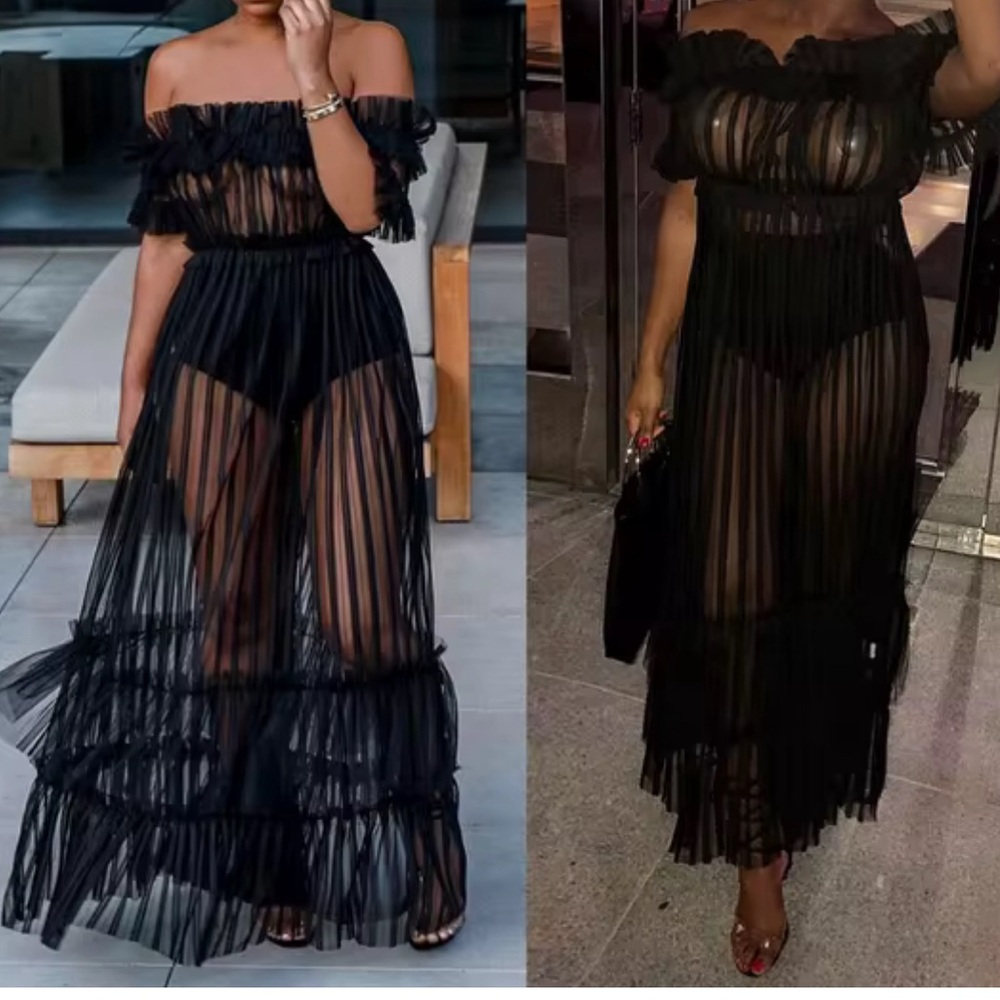 Black mesh cover up